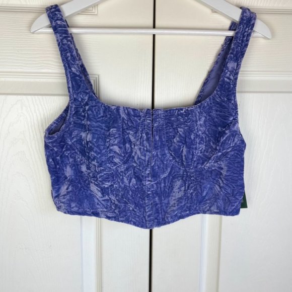 Wild Fable Velvet Corset Tank Top Violet Size Medium NWT - Picture 3 of 6